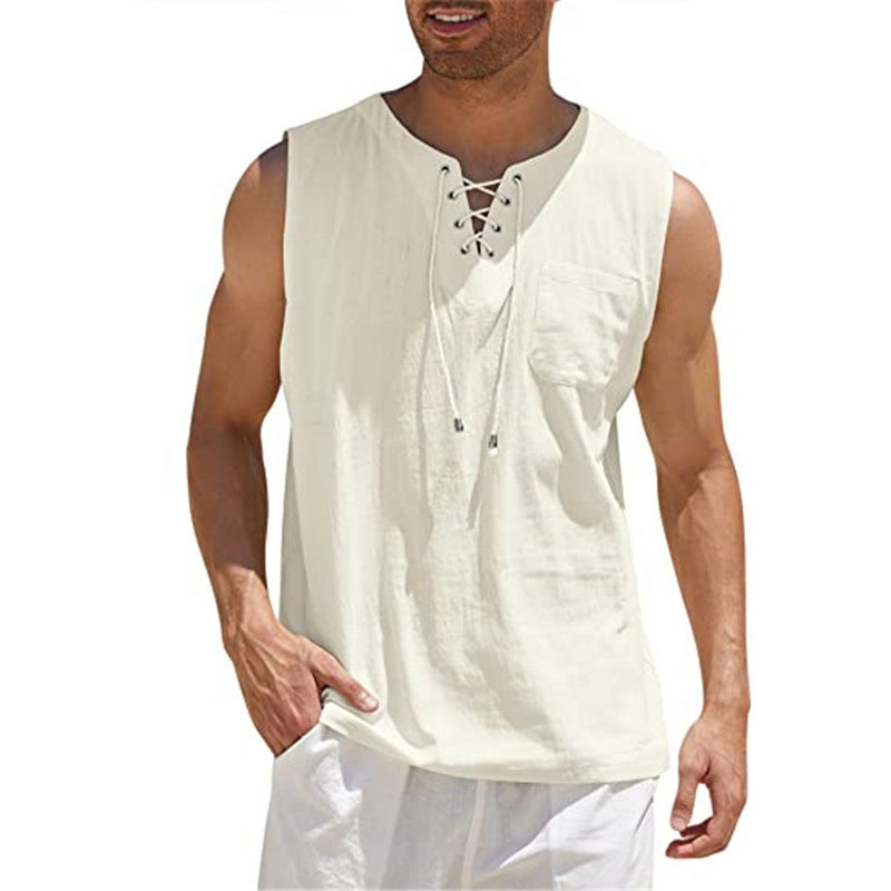 Men Shirt Collar Tie Short Sleeve T-Shirt