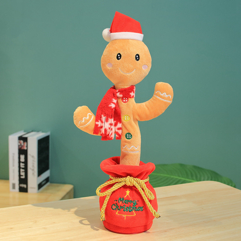 Dancing Christmas Toys Funny Tree Repeat Talking  Electronic Plush Toys Can Sing Record Lighten Early Education Funny Gift Christmas