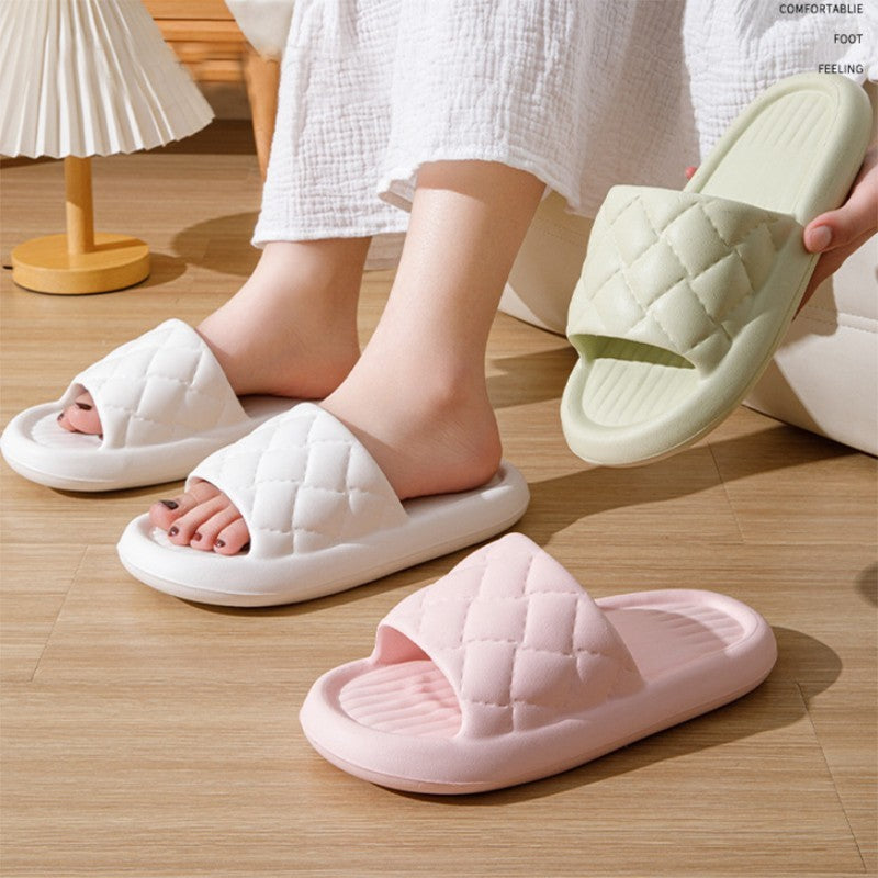 New Rhombus Home Slippers Summer Non-slip Floor  Shoes For Women and Men