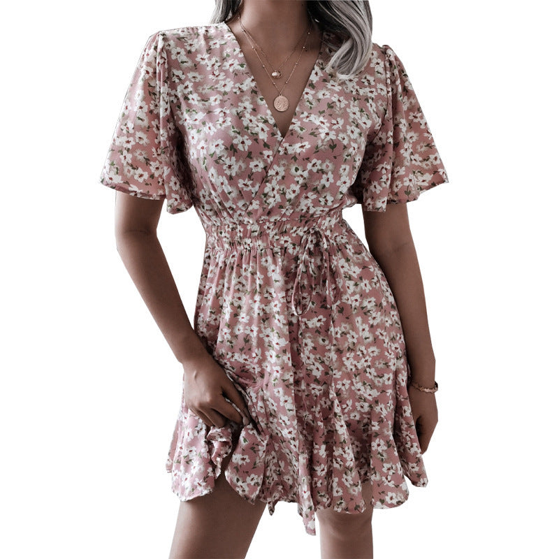 Women Fashion Print Chiffon  Dress