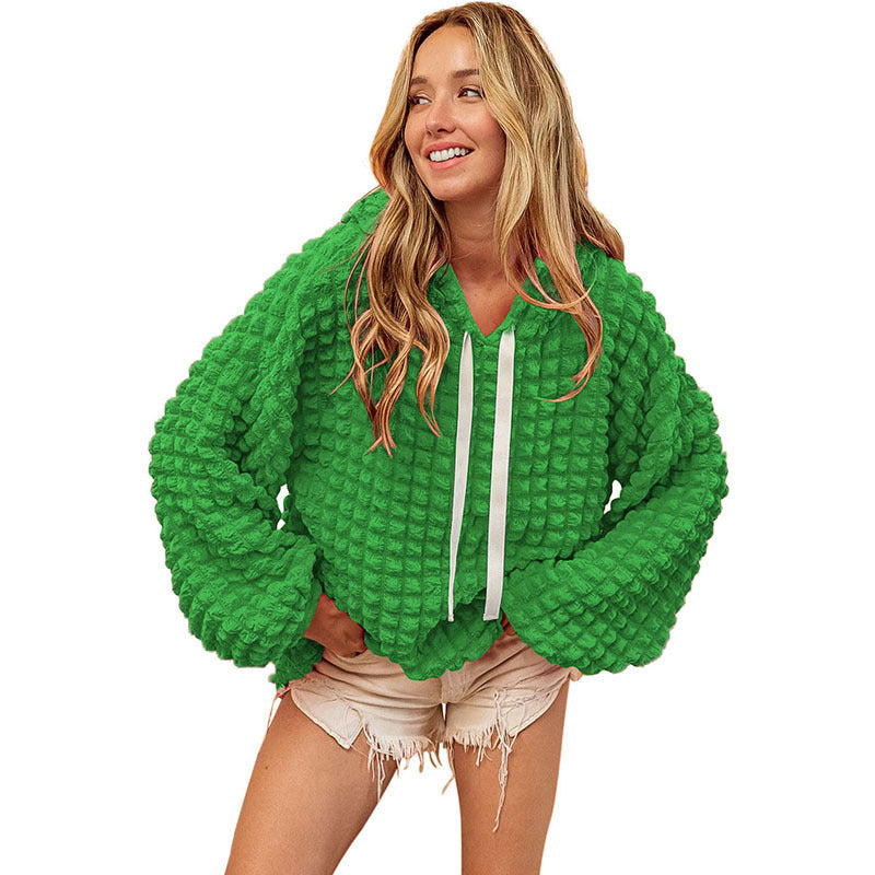 Women's Bubbles Hoodie, Loose Long Sleeve Hooded Sweater