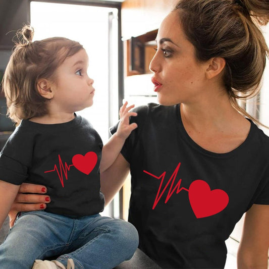 Cute Family Look Matching Clothes Mommy And Me Tshirt